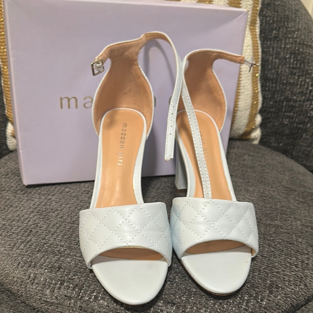 White Quilted Women's Heels